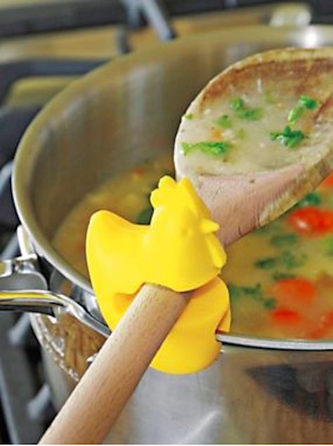 These farm animal pot clippers ($3). | 21 Clever Kitchen Tools That'll Keep Your Hands Mess-Free Gadgets, Diy, Kitchen Gadgets, Spoon Holder, Pot Clips, Munchies, Household Hacks, Tapas, Gadget
