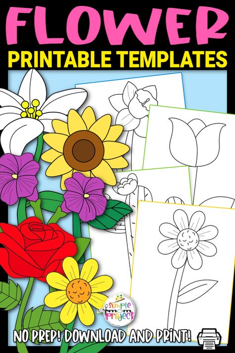 Kids will love these printable flower petal templates! They are … Printable Flower Templates Read More » The post Printable Flower Templates appeared first on Simple Mom Project. Printable Flower Coloring Pages, Free Printable Flower Templates, Printable Flower Pattern, Printable Flower, Printables Free Kids, Flower Crafts Preschool, Printable Activities For Kids, Spring Activities, Spring Art