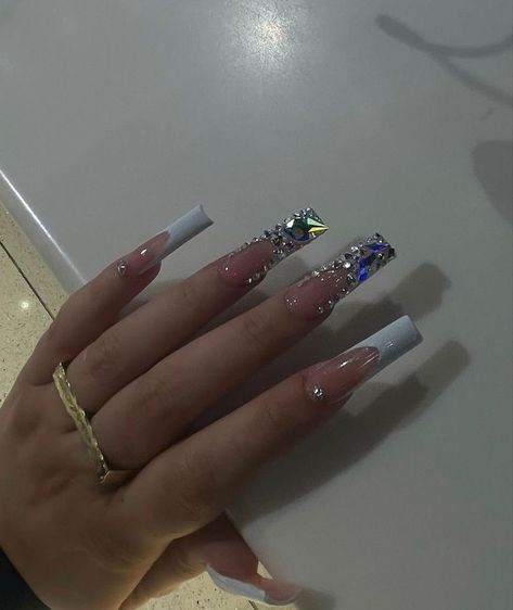 Bling Nails, Prom, Ongles, Trendy, Swag Nails, Luxury Nails, Diamond Nails, Cute Acrylic Nails, Style