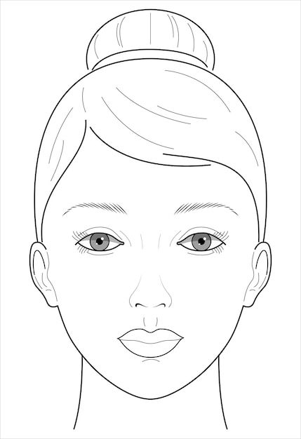 Girl Face, Girl Face Drawing, Simple Face Drawing, Face Drawing, Face Sketch, Girl Sketch, Female Face Drawing, Face Illustration