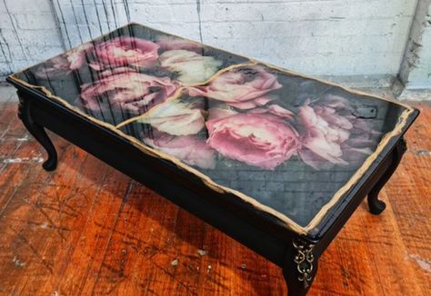 Come and join me as I revamp an otherwise ordinary coffee table in to something fabulous using all of our Mint products. See how to iron on decoupage, how to resin over the top and create a table top to last. Using Annie Sloan Chalk Paint Athenian Black, Image medium and bright gold gilding wax, Mint decoupage paper Mo Upcycling, Furniture Makeover, Design, Decoupage, Annie Sloan, Painted Furniture, Painted Coffee Tables, Painted Table Tops, Coffee Table Makeover