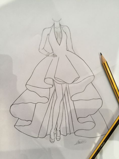 Tutorials, Drawing Tutorials, Draw, Dress Drawing, Dress Sketches, Ilustrasi, Drawings, Dress Design Drawing, Kunst