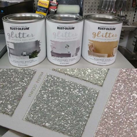 Glitter paint 😍 Glitter, Glitter Paint For Walls, Glitter Paint On Walls, How To Make Glitter Paint For Walls, Glitter In Paint For Walls, Glitter To Paint Walls, Glitter Tiles, Glitter Accent Wall, Grey Glitter Paint