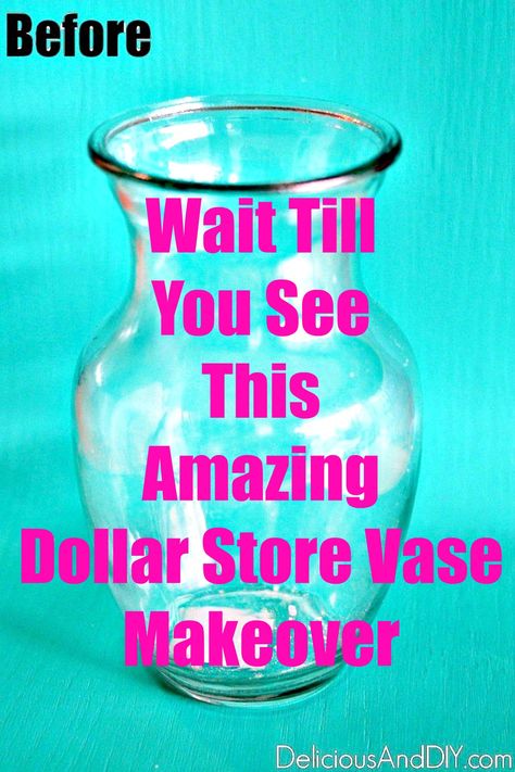 See how you can transform a boring Dollar Store Vase into a Stunning Anthropologie Inspired Vase| Dollar Store Vase Centerpiece Ideas| DIY Dollar Store Vase Ideas Diy, Pound Shops, Upcycling, Pound Shop Crafts, Dollar Store Decor, Dollar Store Diy, Dollar Store Crafts, Dollar Stores, Diy Vase