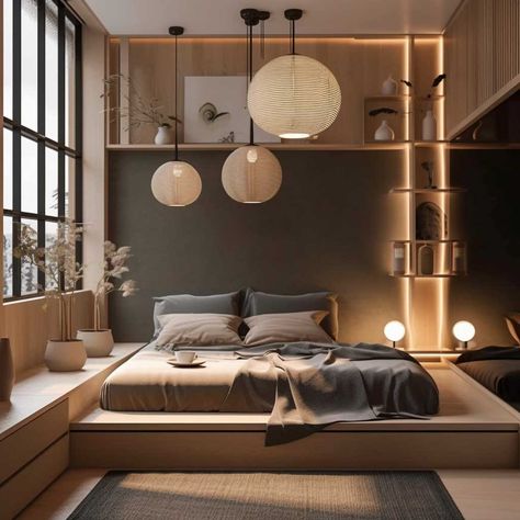 Home Décor, Interior, Modern Japanese Bedroom, Small Bedroom Interior, Minimal Bedroom Design, Small Bedroom Designs, Zen Bedroom Design, Small Apartment Bedrooms, Bedroom Japanese Style