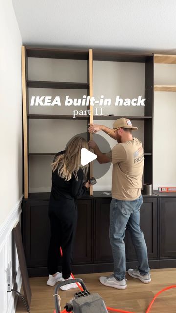 Ikea Hacks, Ikea, Built In Tv Cabinet, Ikea Tv Wall Unit, Ikea Built In, Built In Bookcase, Ikea Entertainment Center, Built In Shelves Living Room, Tv Built In