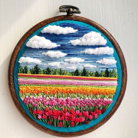 Embroidery-Landscapes-Thread-Sew-Beautiful Crochet, Diy, Embroidery Patterns, Patchwork, Cross Stitch Embroidery, Embroidery Hoop Art, Hand Embroidery Patterns Flowers, Embroidery Flowers, Embroidery Projects