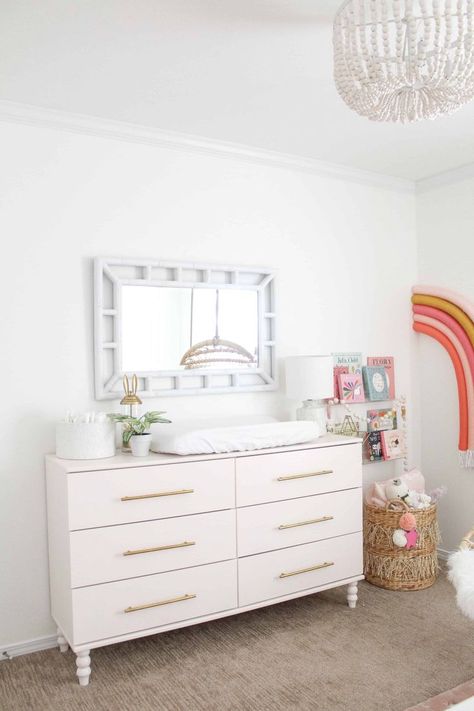An Ikea dresser hack using hardware from Amazon - check It out here as well as lots of other hardware and lighting from Amazon #ikeahack #amazon #nursery Design, Pink, Home, Diy, Home Décor, Ikea Hacks, Ikea, Nursery Dresser