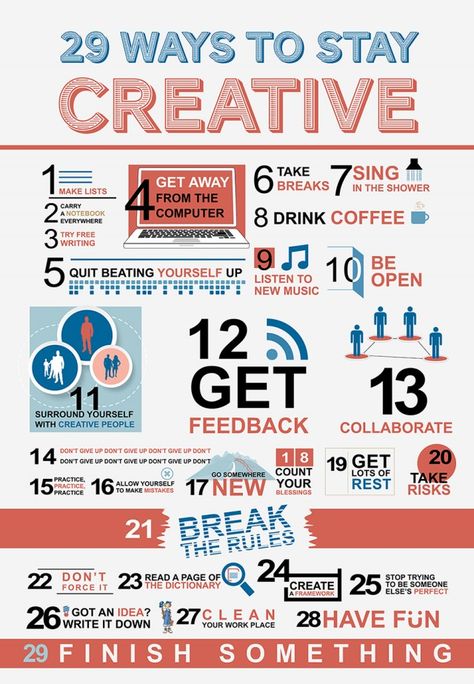 29 ways to stay creative Inbound Marketing, Leadership, Personal Development, Organisation, Content Marketing, Marketing, Lecture, Online Marketing, Job