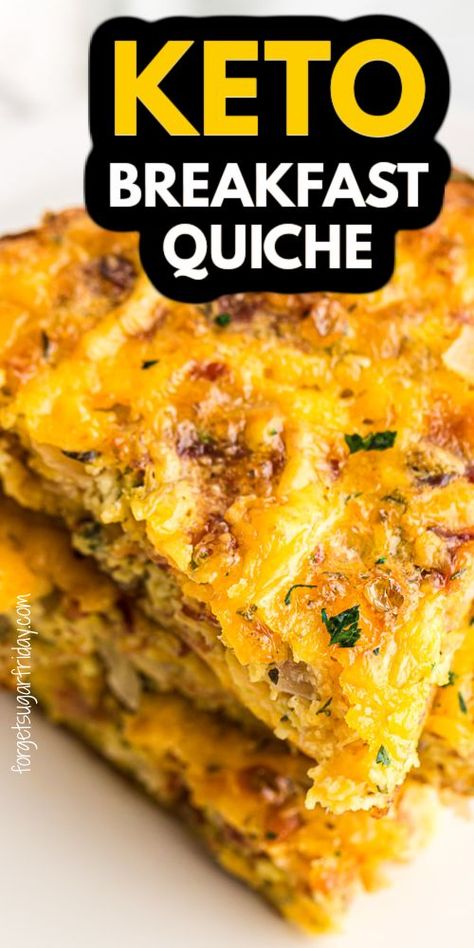 This keto crustless quiche is SO good! It can be served as an easy keto breakfast, easy keto snack, or easy keto lunch. Each of the four generous servings contain only 3g net carbs and are packed with cheese, bacon, eggs, and flavorful spices. You don't want to miss this tasty recipe! Family friendly keto recipe, quick keto recipe. Quiche, Bacon, Low Carb Recipes, Keto Breakfast, Keto Quiche, Keto Cheese, Low Carb Keto Recipes, Low Carb Quiche, Low Carb Keto