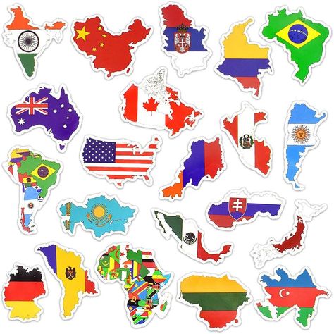AmazonSmile: Honch Vinyl National Flag Country Map Stickers World Flag Stickers Pack 50 Pcs Country Flag Decals for Laptop Car Suitcase Water Bottle Helmet Truck: Computers & Accessories Origami, Sticker Bomb, Waterproof Stickers, Flag Decal, Kids Stickers, World Map Sticker, Funny Decals, Laptop Decal, All Country Flags