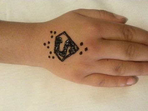 Superman Simple Mehndi Designs Hand Tattoos, Tattoo Designs, Tattoo, Tattoos, Henna Tattoos, Boys Henna, Henna For Boys, Tattoos For Kids, Foot Henna