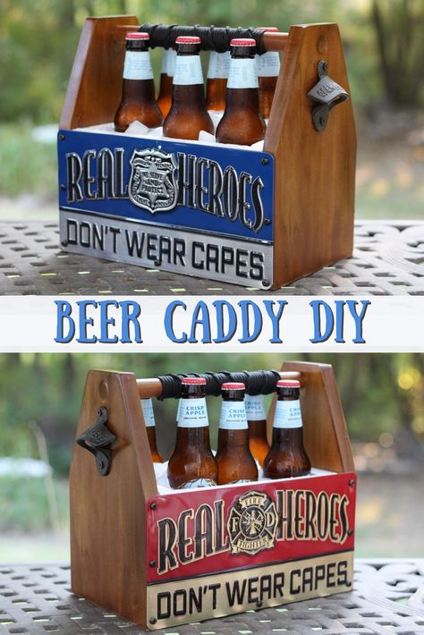 Diy, Upcycling, Beer Caddy Diy, Beer Caddy Plans, Wooden Beer Caddy, Beer Caddy, Diy Beer, Bottle Opener, Beer Wood