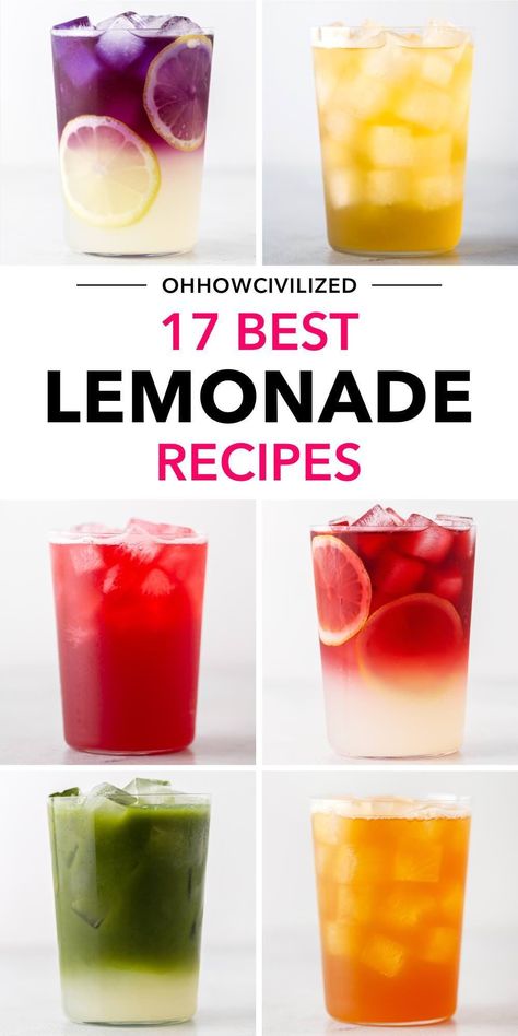 Sweet, tart, and refreshing lemonades are the perfect drinks for the summer. Enjoy different variations all season long with these recipes, from Arnold Palmer to the color-changing butterfly pea flower lemonade. #lemonade #lemonaderecipes #arnoldpalmer #summerdrinks Desserts, Smoothies, Snacks, Refreshing Fruit Drinks, Refreshing Drinks Recipes, Refreshing Drinks, Good Lemonade Recipe, Refreshing Summer Drinks, Summer Lemonade Recipes