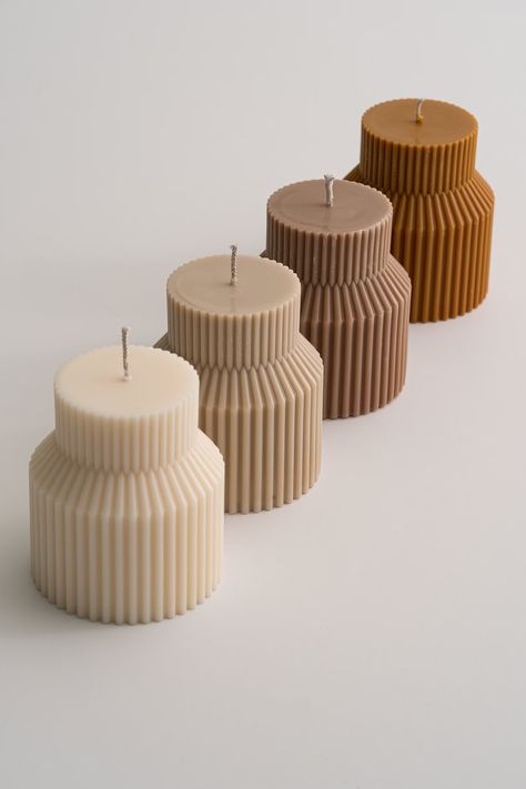 Ribbed Candle Neutral Home Decor Aesthetic Candle Coffee - Etsy Home, Inspiration, Interior, Home Décor, Candles, Decoration, Neutral Candles, Beige Candles, Modern Candles