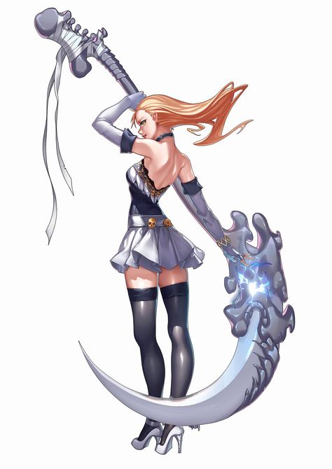 Character Design, Inspiration, Action, Character Poses, Female Bodies, Holding Scythe Pose Reference, Dynamic Poses, Female Poses, Character