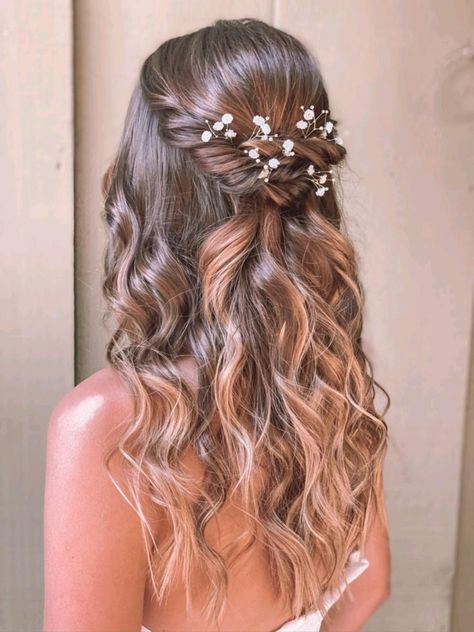 hairstyle Prom Hairstyles, Wedding Hairstyles Half Up Half Down, Bridal Hair Half Up Half Down, Bridesmaid Hairstyles Half Up Half Down, Bridal Hair Down With Veil, Wedding Hairstyles For Long Hair, Bridal Half Up Half Down, Half Up Half Down Wedding Hair, Wedding Hairstyles With Veil