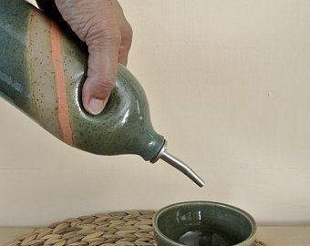 Art, Mugs, Pottery, Ceramic Bottle, Olive Oil Dispenser, Olive Oil Bottles, Oil Dispenser, Olive Oil Container, Oil And Vinegar Dispensers