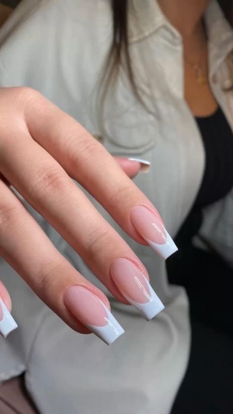 French Tips, White French Tip, White French Nails, French Acrylics, French Tip Nails, Long French Nails, French Acrylic Nail Designs, French Tip Acrylics, Summer French Nails