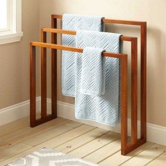 Wooden rack ideas to be applied into any home styles for a warmer room impression 41 Home Décor, Home Furniture, Diy Home Décor, Towel Rack Bathroom, Towel Hanger, Wooden Rack, Home Decor Furniture, Furniture Decor, Bathroom Decor