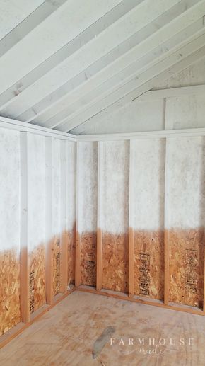 Two coats should do it for this gorgeous she shed makeover! There's nothing like a bright and light airy space to inspire the creativity! Outdoor, Workshop, Exterior, Inside She Shed Ideas, Shed Storage, Shed Decor, Shed Organization, She Shed Interior, She Shed Interior Ideas