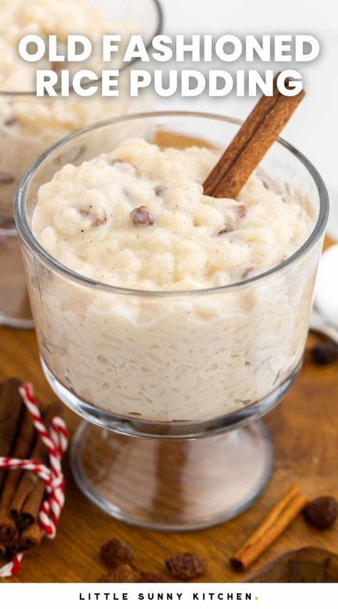 This old-fashioned rice pudding recipe is creamy and delicious, cooked on the stove, with simple ingredients like milk, rice, and cinnamon.