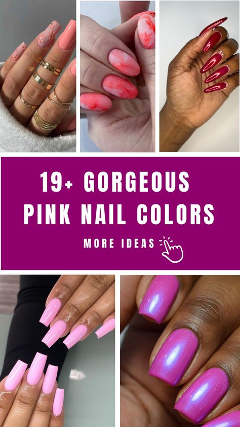 19+ Gorgeous Pink Nail Colors Ideas, Pink Nail, Pink, Hue, Fall Manicure, Fall Nail Colors, Pink Nail Colors, Pale Pink Nails, Coral Pink Nails