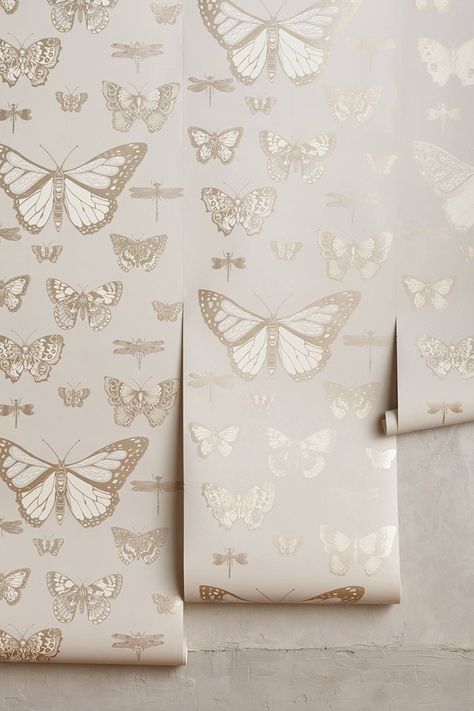Sophisticated Butterfly Decor for the Nursery for Kid's Room | Little Crown Interiors Anthropologie Room, Butterfly Bedroom, Butterfly Room, Butterfly Nursery, E Mc2, Cole And Son, Butterfly Decorations, Unique Wallpaper, Butterfly Wallpaper