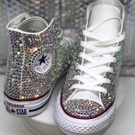 Converse, Prom, Tenis, Bling, Rhinestone, All Star, Cute Shoes, Bling Converse, Zapatos