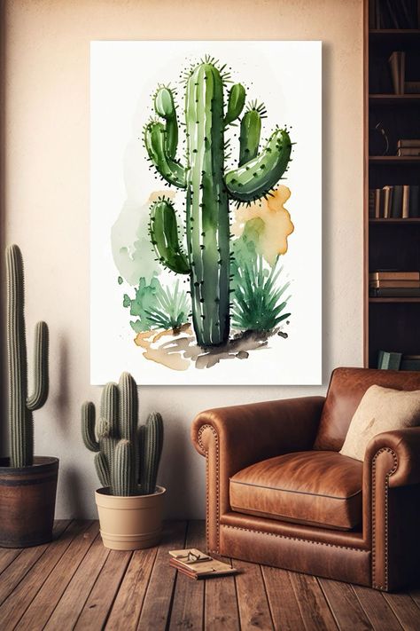 Cactus, Cactus Wall Art, Botanical Wall Art, Plant Painting, Cactus Print, Watercolor Cactus, Plant Print, Cactus Art, Watercolor Plants