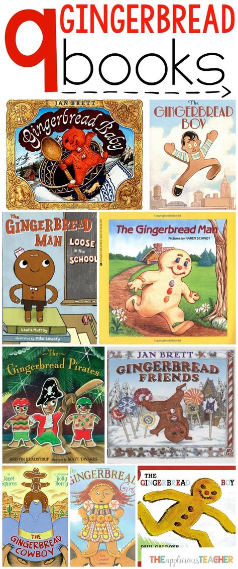 9 of the MUST HAVE books for a gingerbread man unit!