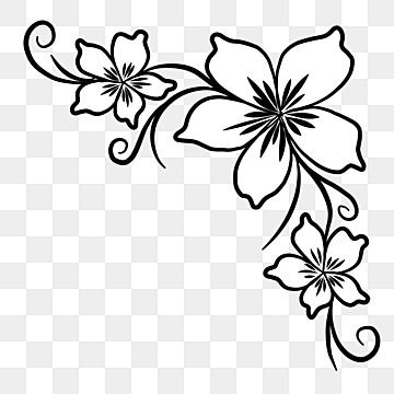 Boho, Patchwork, Flower Clipart, Flower Border Clipart, Flower Design Drawing, Flower Pattern Design, Vector Flowers, Flower Outline, Flower Drawing Design
