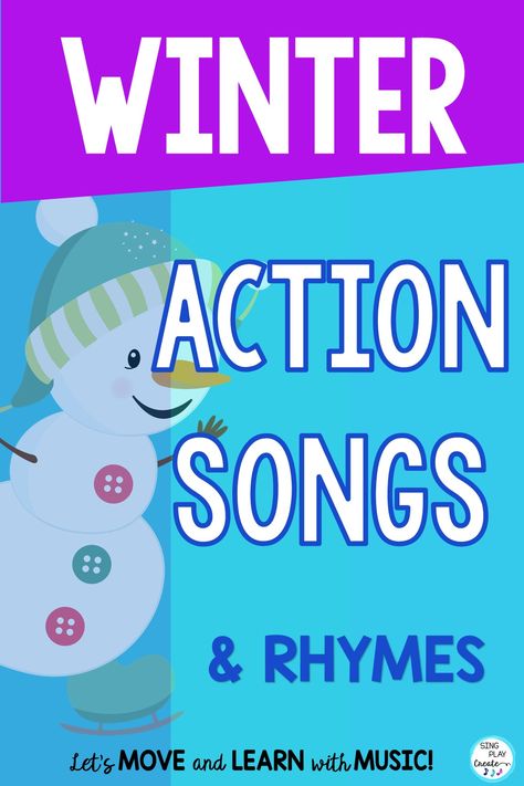 Winter, English, Daily 5, Pre K, Reading, Winter Songs For Preschool, Winter Music Lesson, Snowman Songs, Winter Literacy Activities
