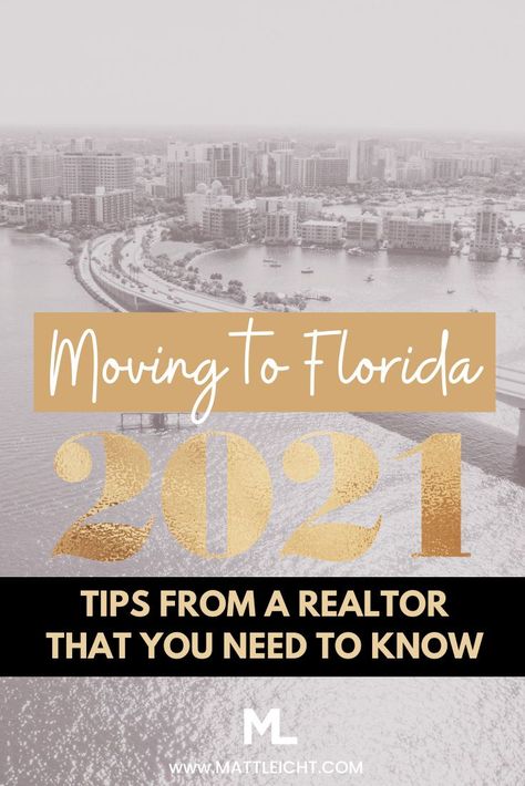 What you need to know about moving to Florida in 2021. Tips from a real estate agent on how to best position yourself for your move to Florida! More can be found at www.MattLeicht.com. #sarasota #sarasotaflorida #florida #floridarealestate #floridarealtor #sarasotarealestate #sarasotarealtor #movingtoFlorida #2021 #realtor #realestate Florida, Real Estate Tips, Moving To Florida, Florida Real Estate, First Time Home Buyers, Homeowners Insurance, Mortgage Payment, Home Buying Tips, Real Estate Houses