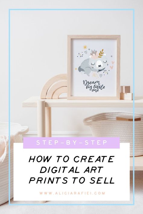 Learn the exact step-by-step process on how I design and create digital art prints (printables) that I sell in my own Etsy shop, so you can do it too. #sellonetsy #etsytips Design, Printables, Ideas, Art, Products, Online Design, Selling Artwork, Digital Prints, Printable Designs