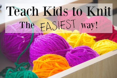 The easiest way to teach kids to knit - with videos! #sponsored #knitting #knit #knittingforbeginners #kidsknit #kidsactivities #HowWeeLearn #OakMeadow Van, Lei Necklace