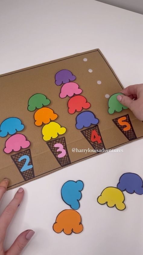 harrylouisadventures on Instagram: Creating Our Ice Cream Counting Activity 👉🏻Follow @harrylouisadventures for fun learning activities 🍦 Can you count the scoops of ice… Montessori, Pre K, Montessori Math, Counting Activities Preschool, Counting Activities, Counting For Kids, Counting Activities Kindergarten, Montessori Activities, Montessori Toddler Activities