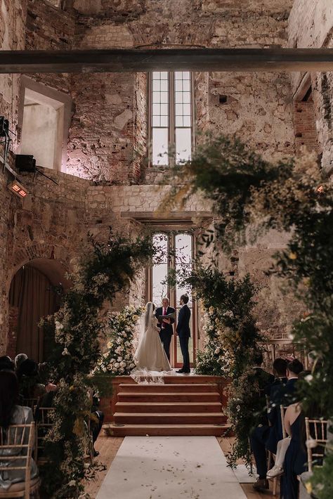 Lulworth Castle wedding venue in Dorset with botanical floral arrangements and columns decorating the venue Bali, Wedding, Bodas, Hochzeit, Boda, Wedding Mood, Mariage, Wedding Inspo, Fantasy Wedding