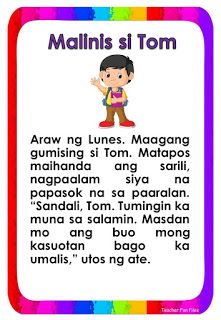 Teacher Fun Files: Tagalog Reading Passages 17 Poetry For Kids, Short Stories For Kids, Stories With Moral Lessons, Story Books, Cvc Word Families, Reading Passages, Reading Material, Reading Literature, Reading Worksheets