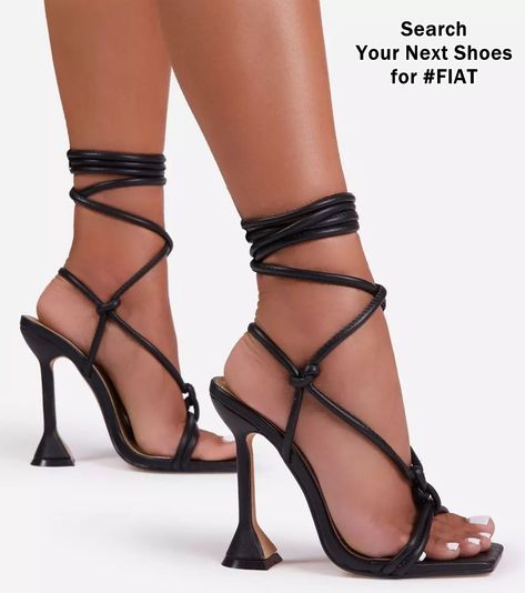 Would you wear these black high heels sandals elevated by a sculptural pyramid heel? Black High Heel Sandals, High Heel Sandals, Sandals Heels, Black Strappy Heels, Red Strappy Heels, High Heel Sandals Outfit, Strappy High Heels, Shoedazzle Shoes, Strappy Heels