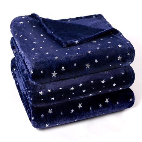 PRICES MAY VARY. ⭐️Premium Fleece Blanket: The star blanket is made from 100% high-quality polyester fibre. Bring extra soft and comfort for an afternoon nap with 280 GSM Fleece, tightly stitching edges and strong seams make your warm blanket more durable. ⭐️Versatile Usage Scenarios: Our lightwight and warmth blanket is suitable for ALL-SEASON. Use while reading, watching TV, reading or sleeping. Four sizes are available to meet the requirements of different scenarios. Perfect for Indoor and ou Blankets, Decoration, Fall Bedding, Blue Blanket, Bed Blanket, Throw Blanket, King Size, Soft Blankets, Star Blanket