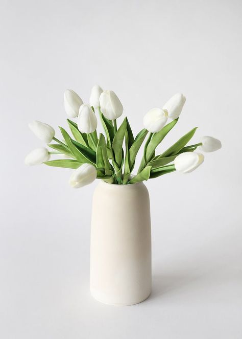 The BEST Artificial Flowers | Julie Blanner Floral, Vase Arrangements, Floral Vase, Tulips In Vase, Silk Flowers, Real Touch Flowers, Tulips Arrangement, Faux Flowers, Spring Floral Arrangements