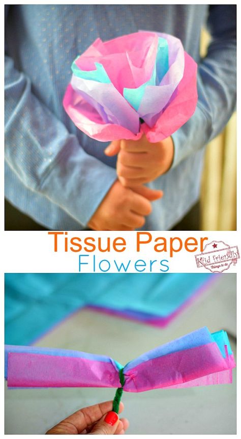 Pre K, Diy, Paper Flowers, Tissue Paper Crafts, Paper Flowers Craft, Paper Flowers For Kids, Paper Flower Crafts, Easy Paper Flowers, Paper Flower Wall