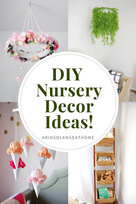 Here is a round up of several DIY nursery decor projects that you can do! Mobiles, shelves, and hanging racks - great ideas to finish of your baby bedroom. Home Décor, Interior, Design, Diy, Diy Nursery Decor Girl, Diy Baby Room Decor, Nursery Diy Projects, Diy Nursery Mobile, Diy Nursery Decor