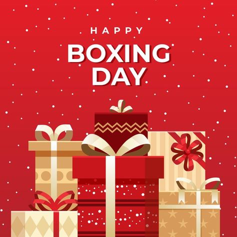 Boxing Day, Flat Design, English, Happy Boxing Day, Sale Banner, Box, Banner Template, Sale Poster, Greetings