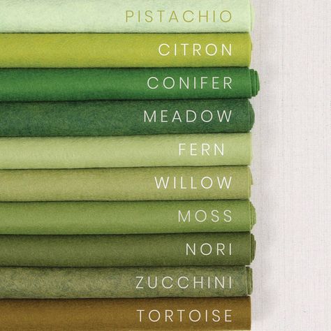 Felt Like A Party!’s Instagram post: “Spotlight on GREEN today! These colors are from our Tones + Tints: Moss Medley palette. From a heathered Pistachio to rich Nori, dark to…” Colour Schemes, Moss Green, Wool Blend, Moss, Wool, Color Schemes, Green, Green Colour Palette, Colours