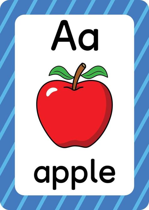 English, Apple Alphabet, Alphabet Pictures, Alphabet, Flashcards, Color Flashcards, Apple Vector, Abc, Alphabet Posters