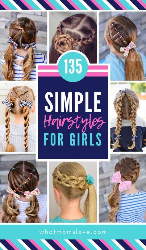 Easy Little Girl Hairstyles, Kids Hairstyles, Toddler Girls Hairstyles, Toddler Hair, Braids For Toddlers, Fun Hairstyles, Hairstyles For School
