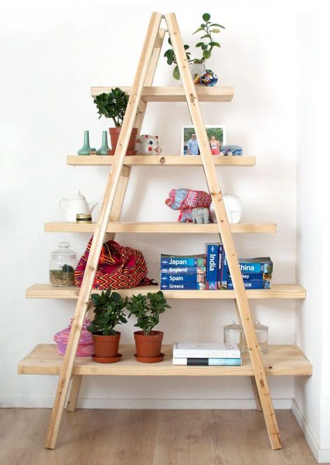 11 Ways to Decorate With Vintage Ladders Home Furniture, Diy Home Décor, Bookshelves, Home Décor, Diy Home Decor, Bookshelves Diy, Home Diy, Homemade Bookshelves, Home Projects