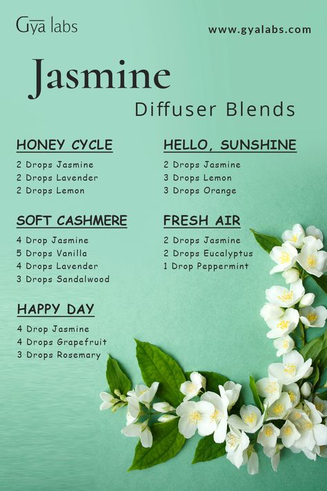 A bottle of Jasmine Essential Oil Blend with flowers in the background. Perfume, Floral, Ideas, Jasmine, Happy, Tips, Life, Body, Business